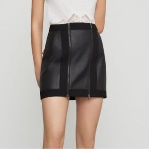 BCBG Leather Zipper Skirt